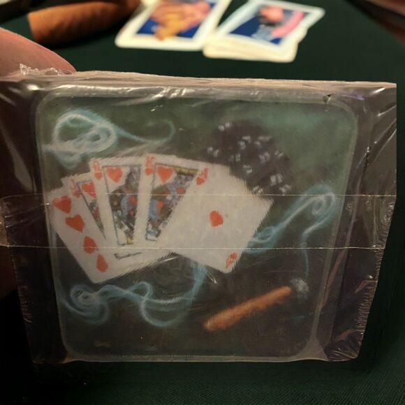 4 Poker Royal Flush Cigar Coasters - Picture 1 of 4